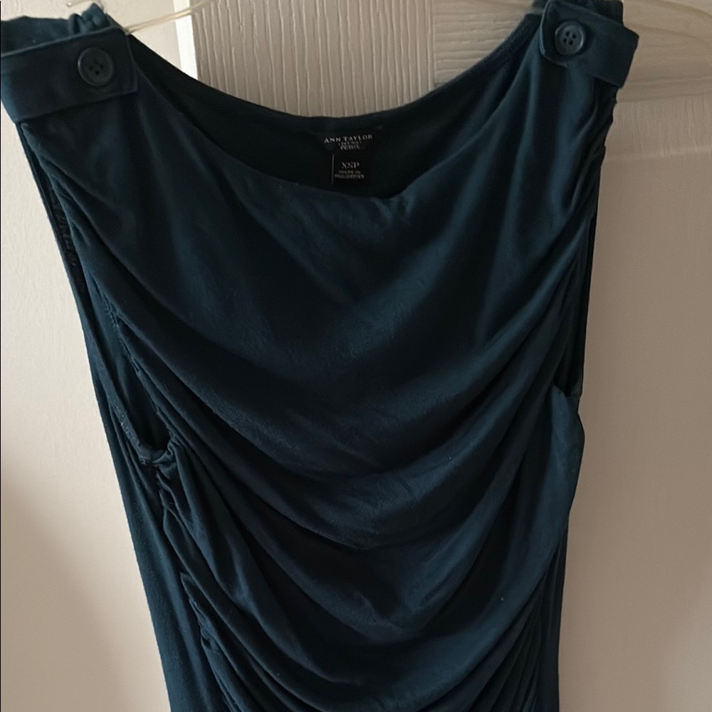 Chic Dark Teal Draped Dress